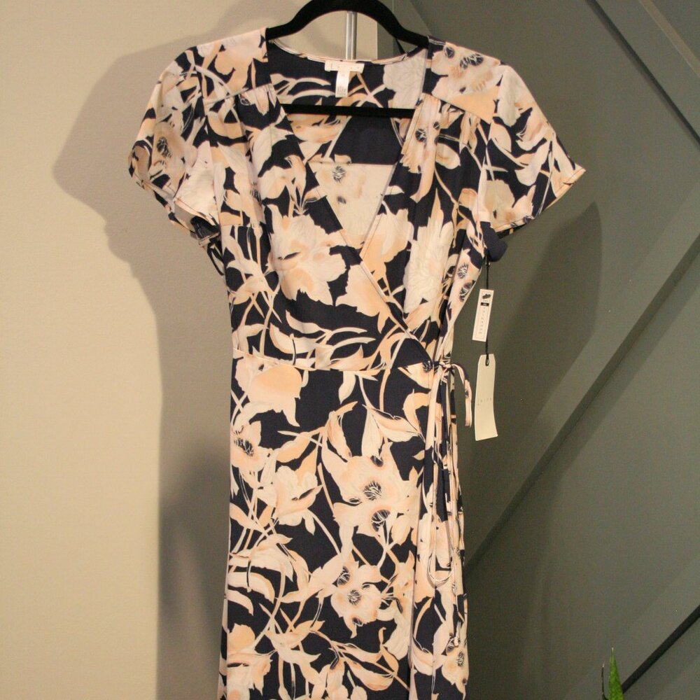 Leith Navy Peacoat Aura Wrap Dress